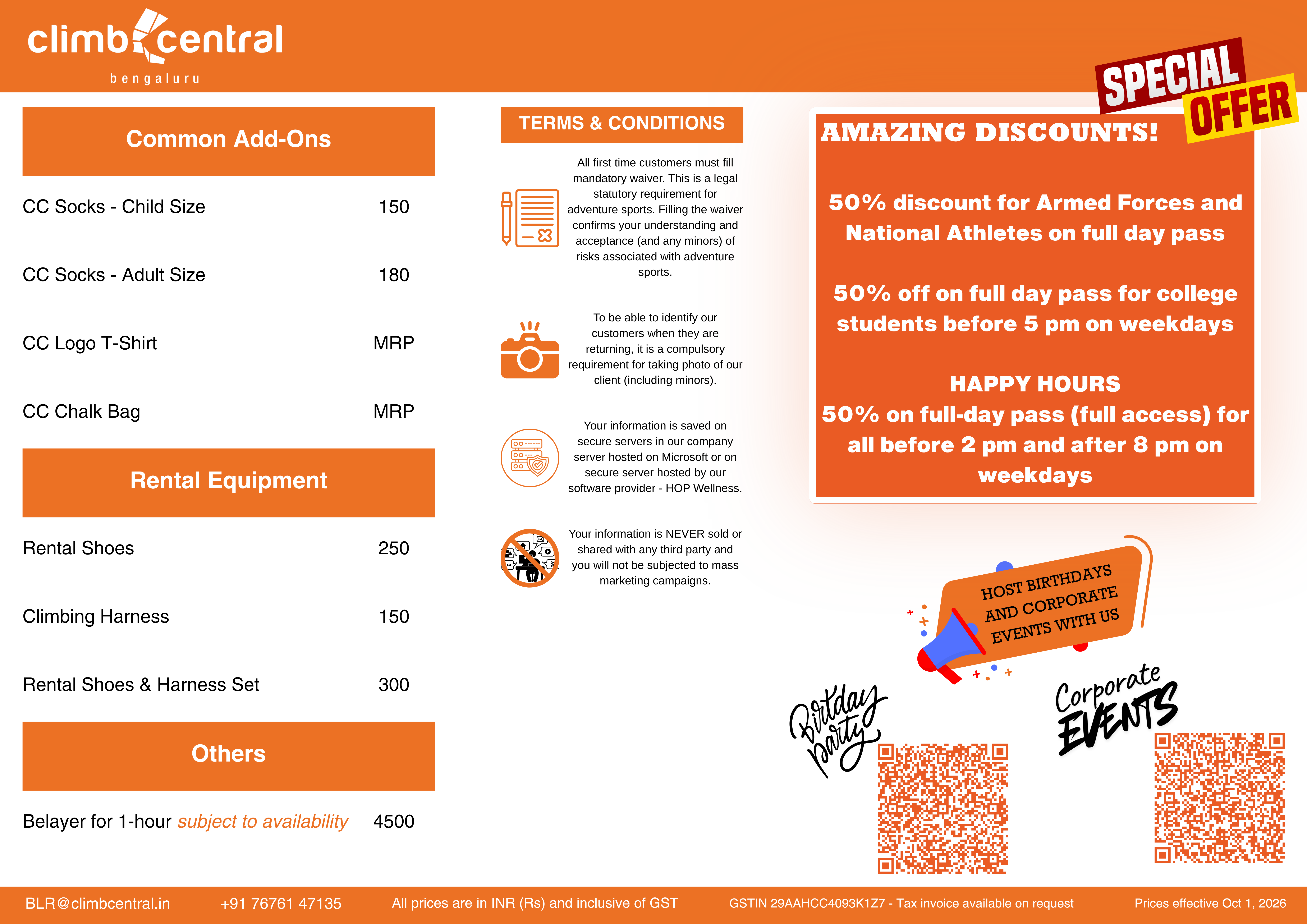 Equipment Rate Card 2